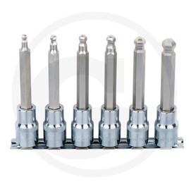 KS Tools CHROME+ hex bit socket, long, 6pcs, 1/2"
