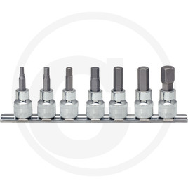 KS Tools 1/4" CHROME+ Hex bit socket set, 7pcs