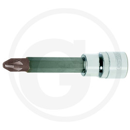 KS Tools 1/2" CHROME+ Bit socket long for PZ 4