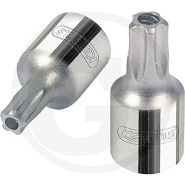 KS Tools 1/4" CHROMEplus Bit-Stecknuss Fünfstern, Stirnloch
