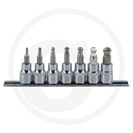 KS Tools 3/8" CHROME+ Hex bit socket with ball end set, 7pcs