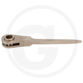KS Tools BRONZE+ Construction ratchet, hexagonal, with "rat-tail" handle 22 mm