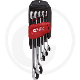 KS Tools GEARplus® combination ratchet spanner set, reversible, 5 pcs., 8-19 mm