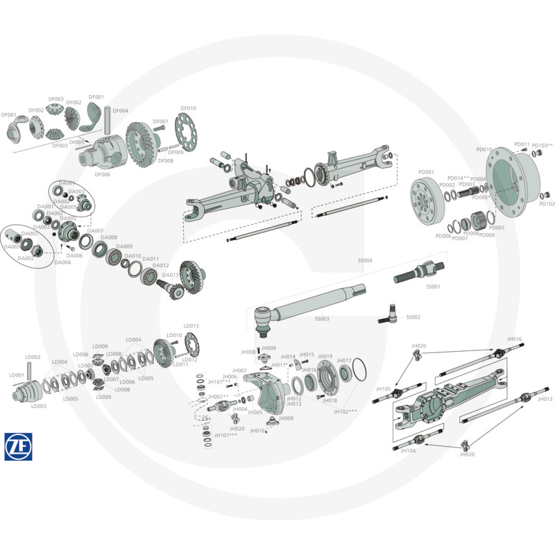 Expoded-view diagram replacement parts listings